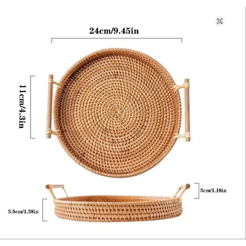 Handwoven Rattan Storage Basket With Lid 9