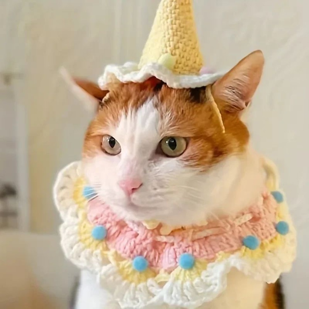 Pet Birthday Hat And Bib Set 4