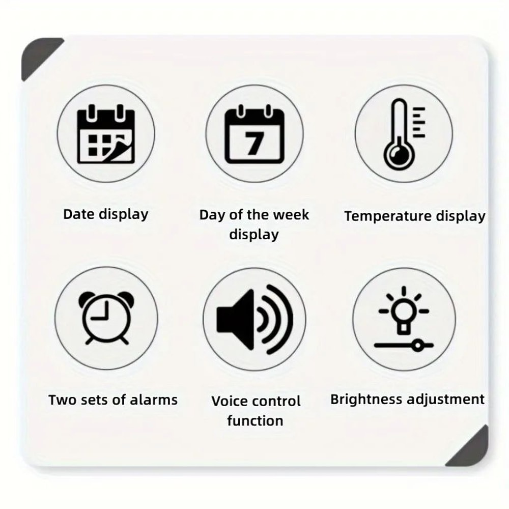 Voice Control Large LED Wall Clock 5