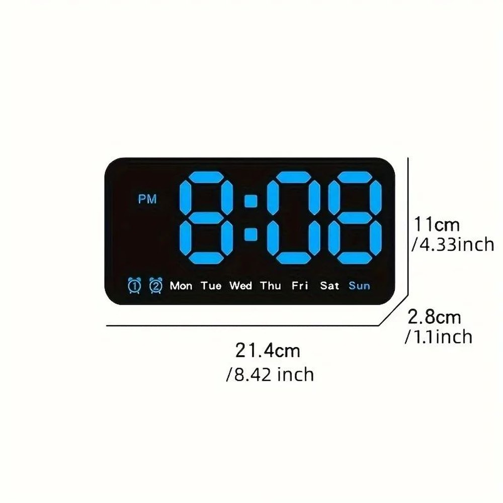 Voice Control Large LED Wall Clock 9