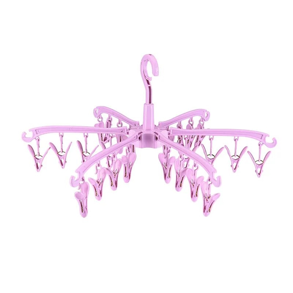 Folding Sock Drying Rack With 24 Clips 13