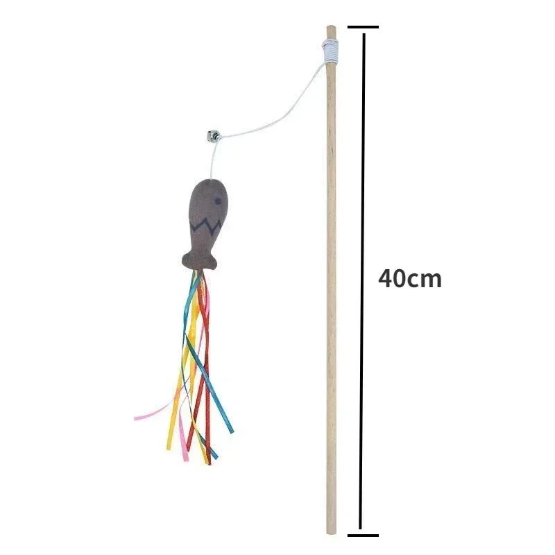 Cat Teaser Wand Toy With Fish Design 4