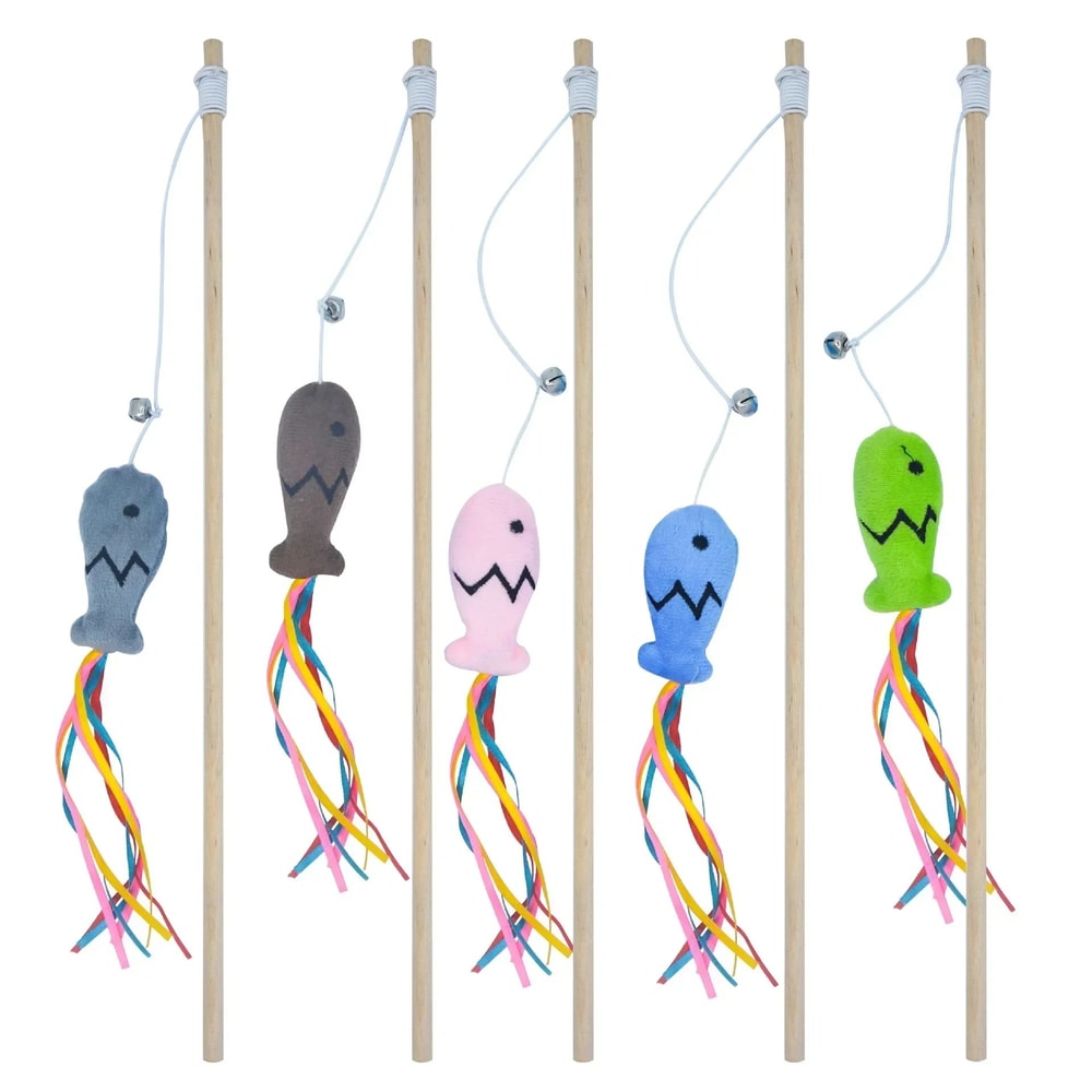 Cat Teaser Wand Toy With Fish Design 5