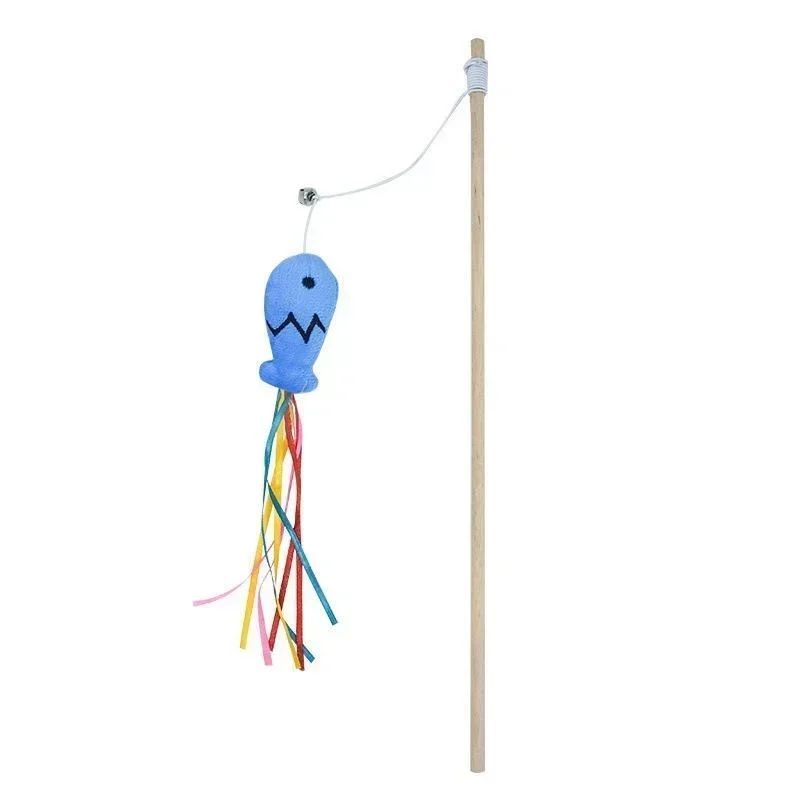 Cat Teaser Wand Toy With Fish Design 11