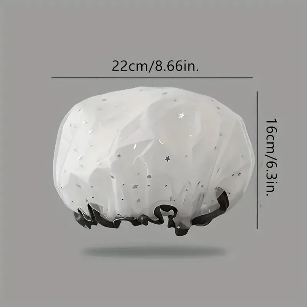 Waterproof Double Layer Shower Cap Set 5