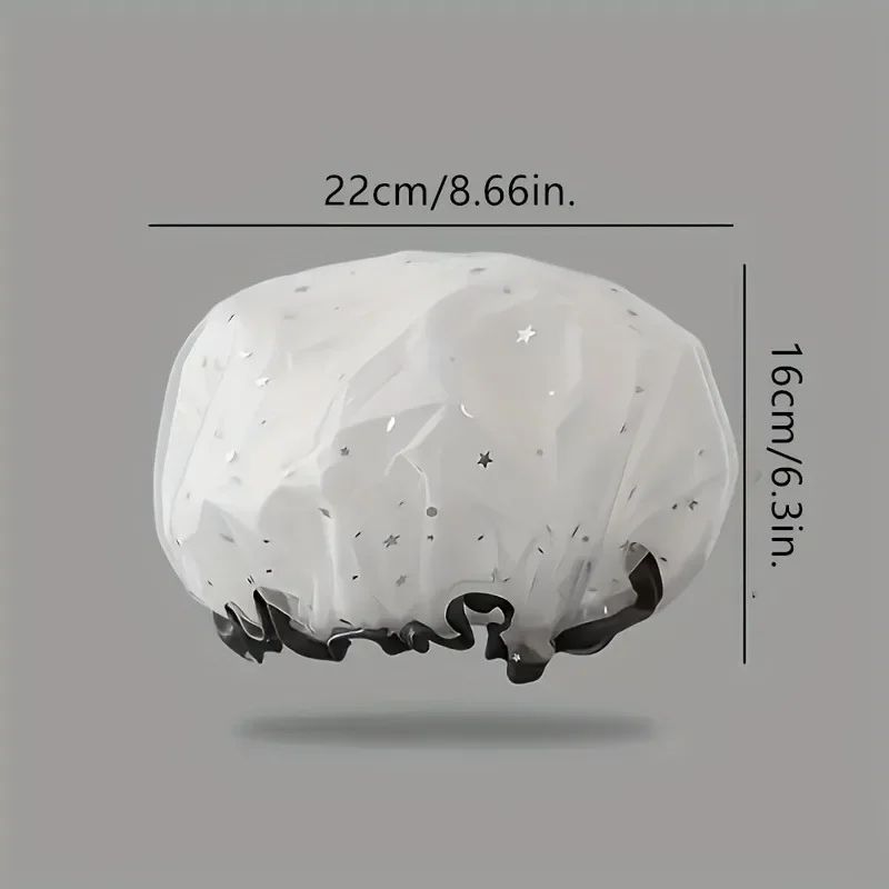 Waterproof Double Layer Shower Cap Set 9