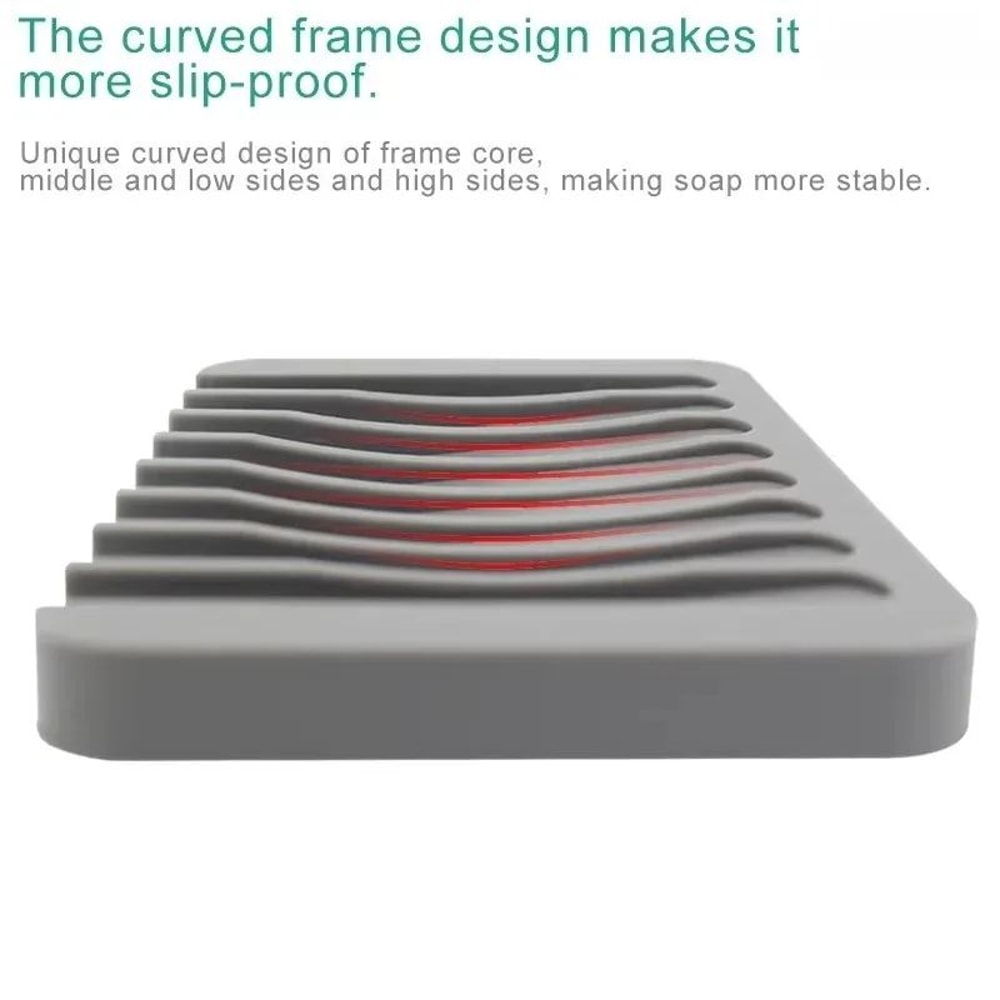 Silicone Self Draining Soap Holder Mat 4