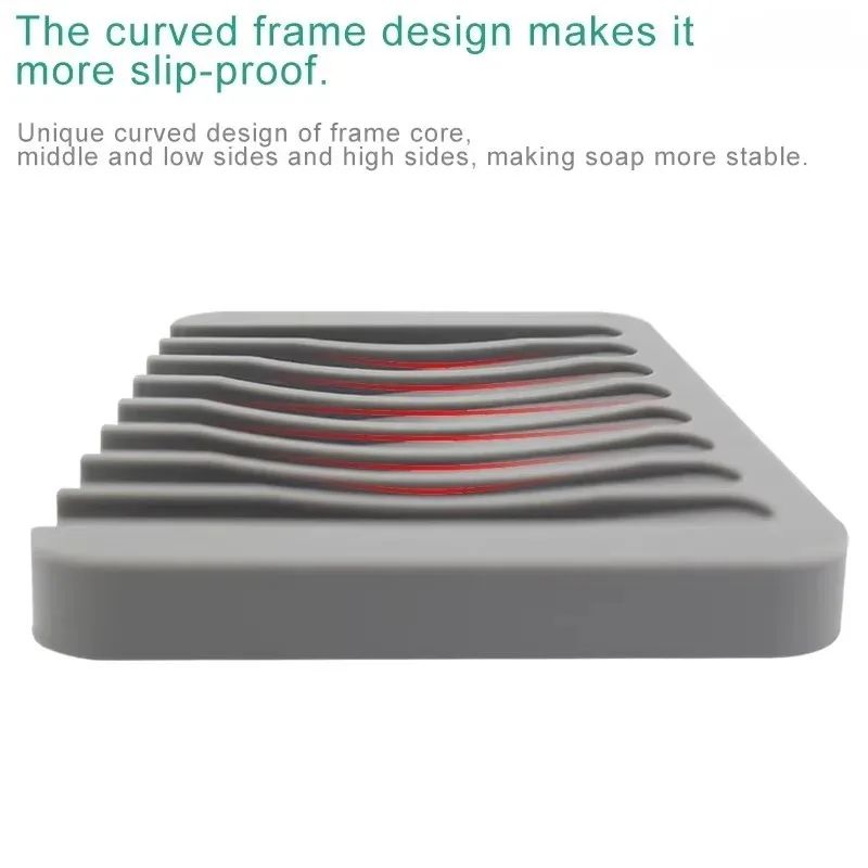 Silicone Self Draining Soap Holder Mat 4