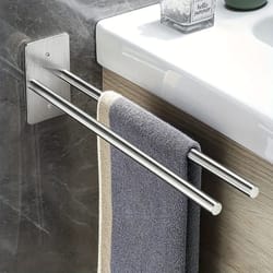 wall mounted double rod towel holder