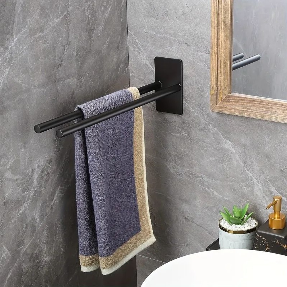 Wall Mounted Double Rod Towel Holder 2
