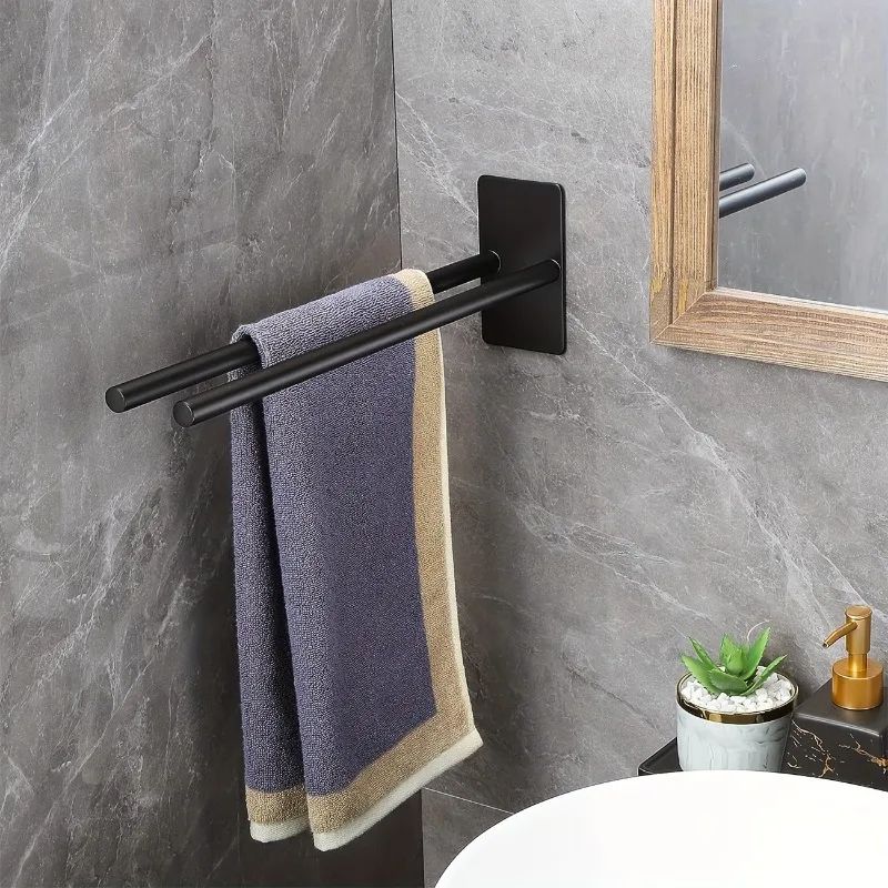 Wall Mounted Double Rod Towel Holder 2