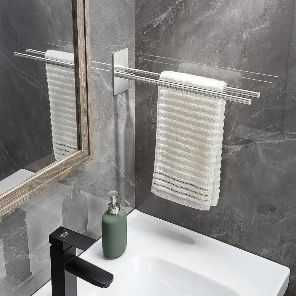 Wall Mounted Double Rod Towel Holder 3