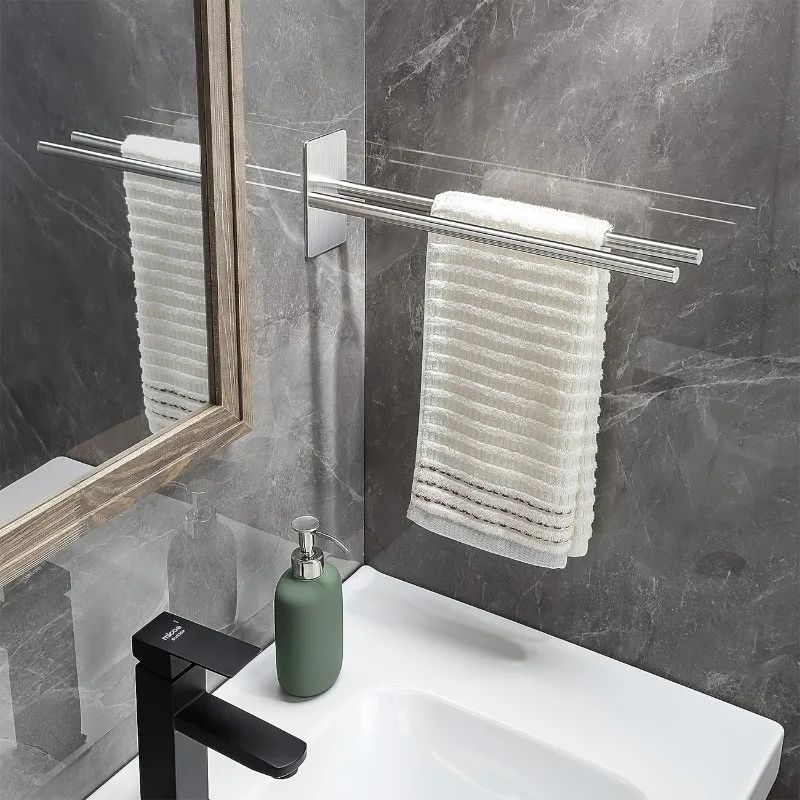 Wall Mounted Double Rod Towel Holder 3