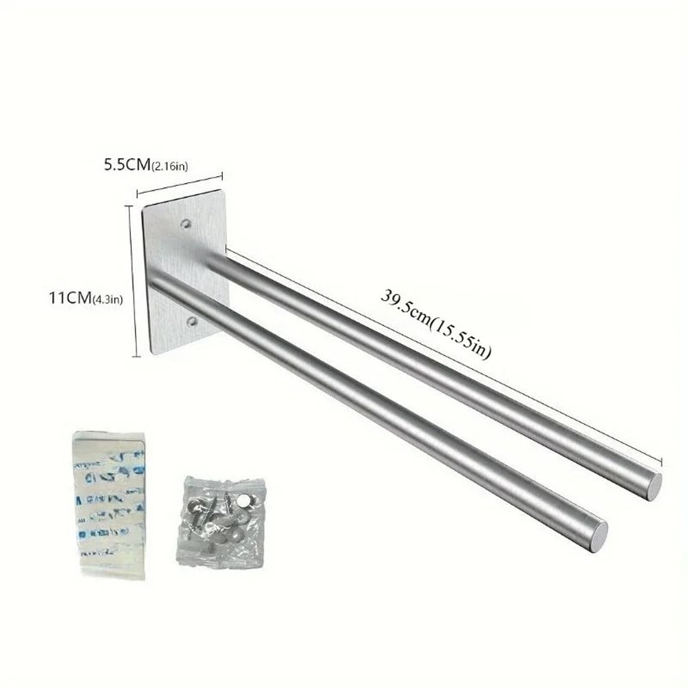 Wall Mounted Double Rod Towel Holder 4