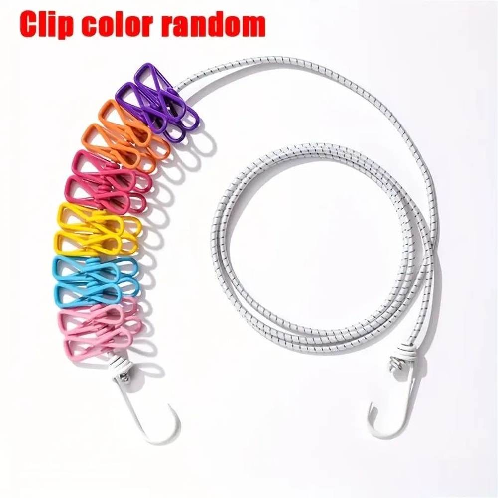 Portable Retractable Clothesline With Clips 3