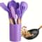 Silicone Kitchen Utensil Set With Wooden Handles 2
