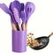 Silicone Kitchen Utensil Set With Wooden Handles 2