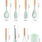 Silicone Kitchen Utensil Set With Wooden Handles 6