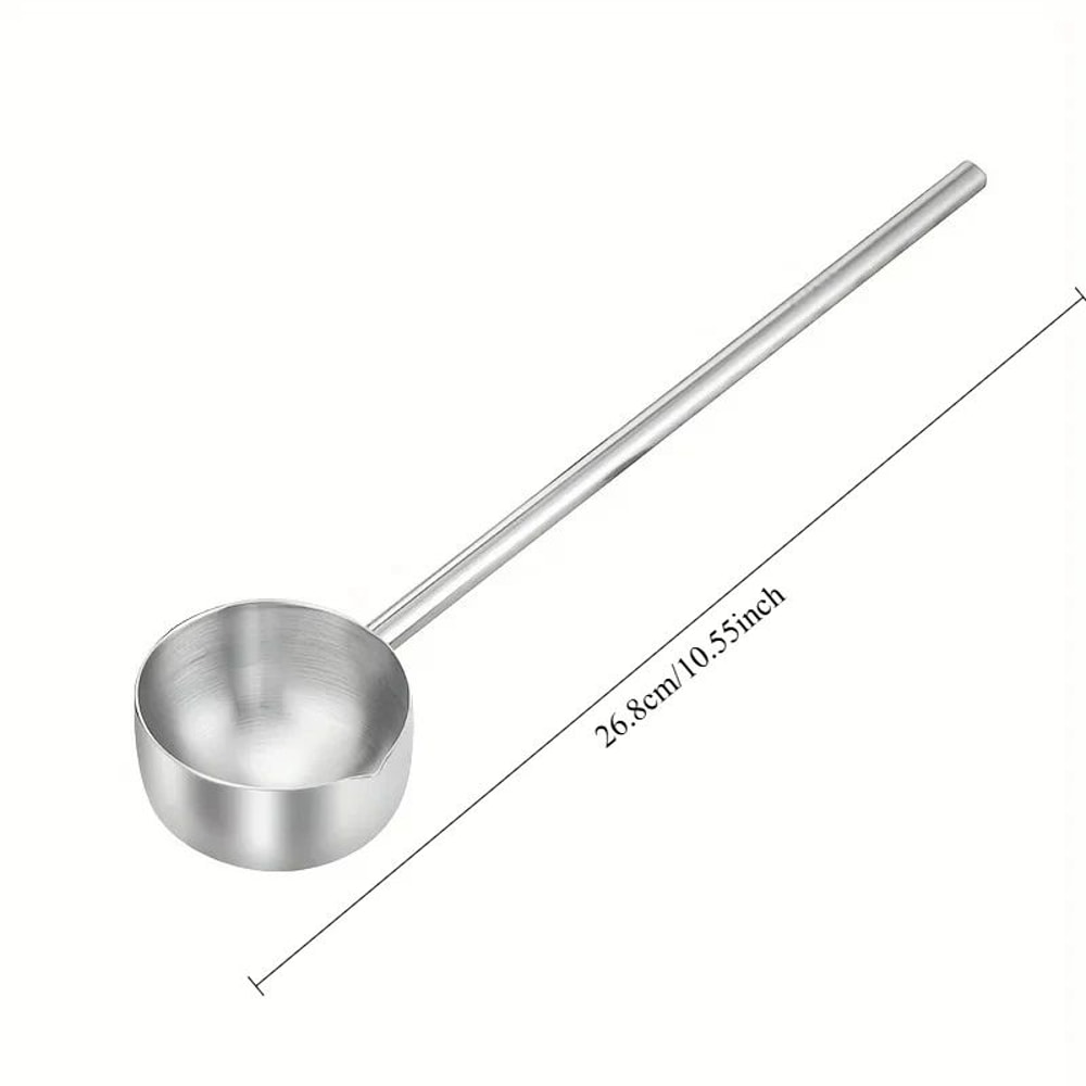 Stainless Steel Long Handle Hot Oil Spoon 2