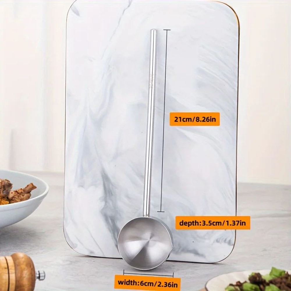 Stainless Steel Long Handle Hot Oil Spoon 3