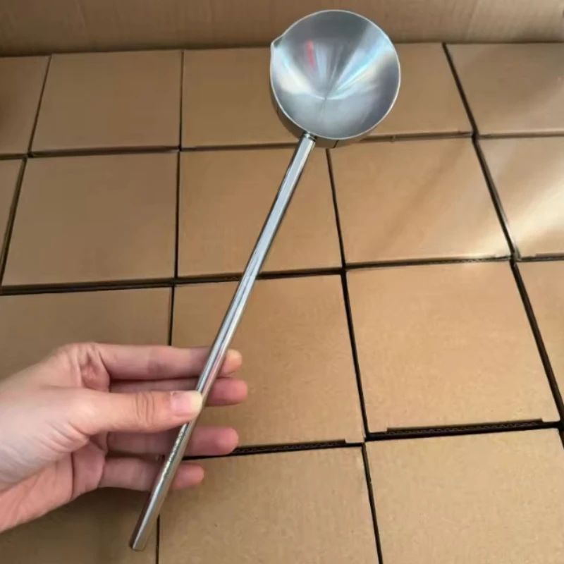 Stainless Steel Long Handle Hot Oil Spoon 5