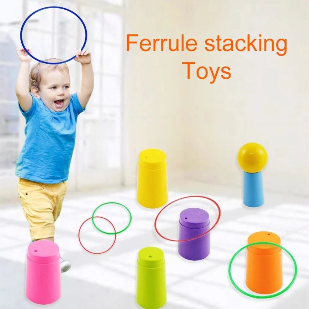 Kids Throw Circle Game Ferrule Stacked Toy Set 5