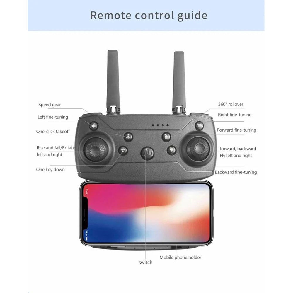 E99Pro 4K WiFi FPV Foldable RC Drone With HD Camera 14