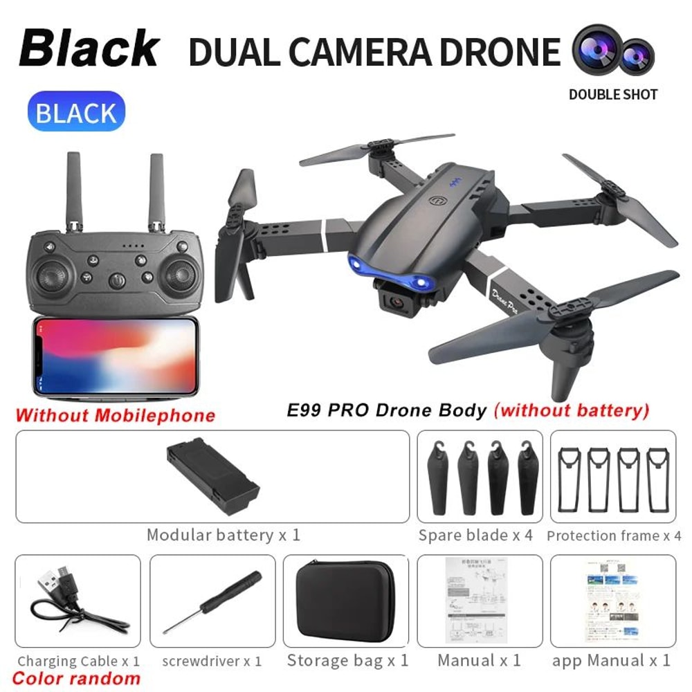E99Pro 4K WiFi FPV Foldable RC Drone With HD Camera 17