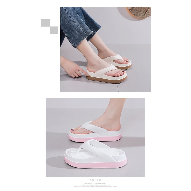 Womens Casual Platform Flip Flops NonSlip Outdoor Sandals 6