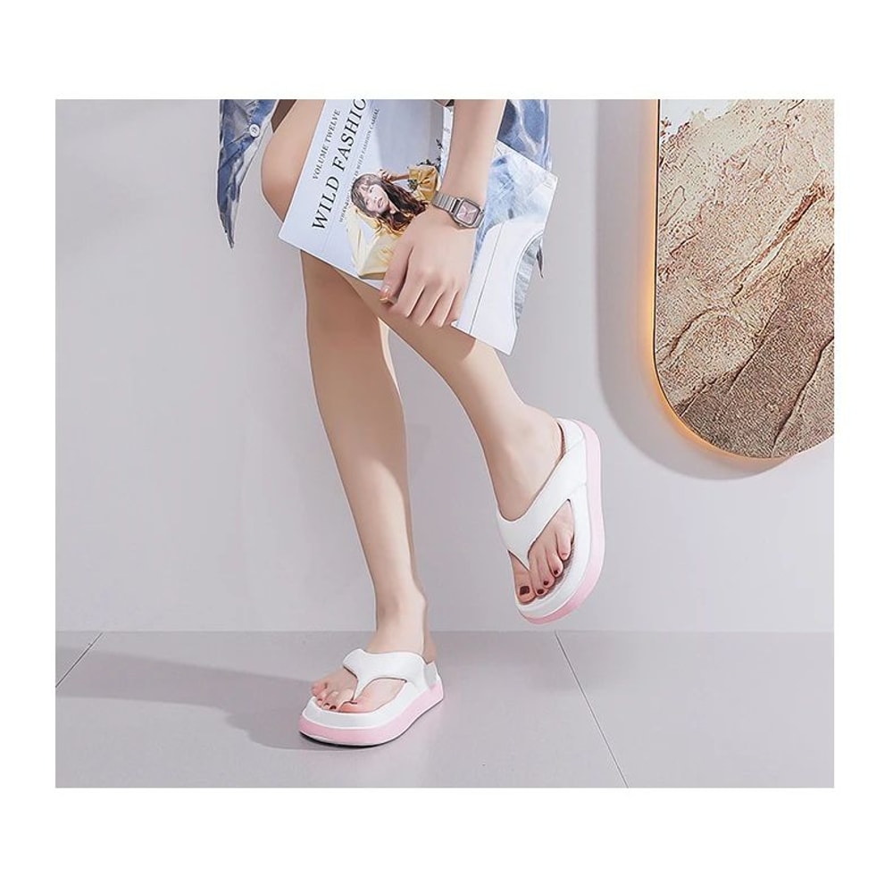 Womens Casual Platform Flip Flops NonSlip Outdoor Sandals 7