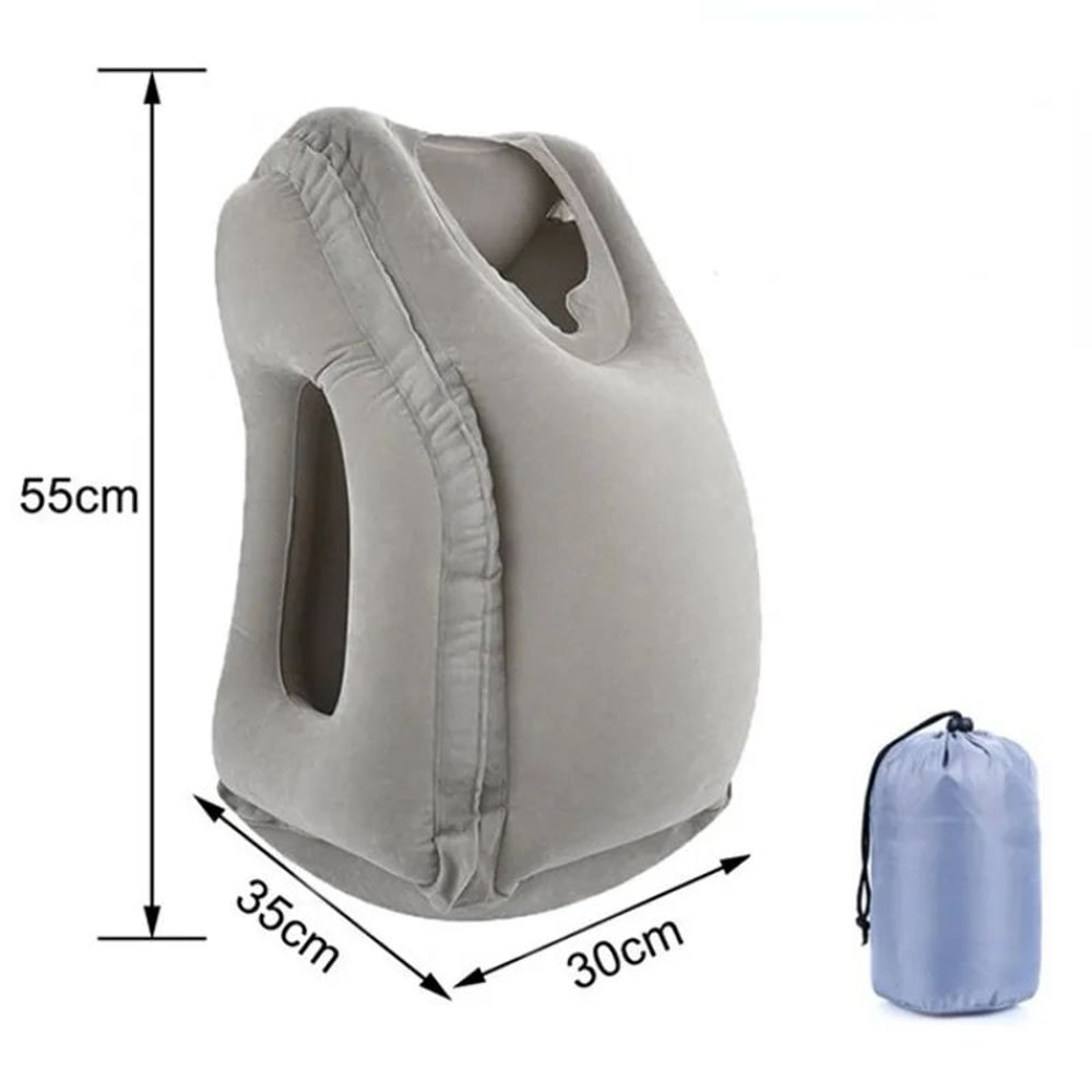 Inflatable Travel Pillow With Headrest And Chin Support 2