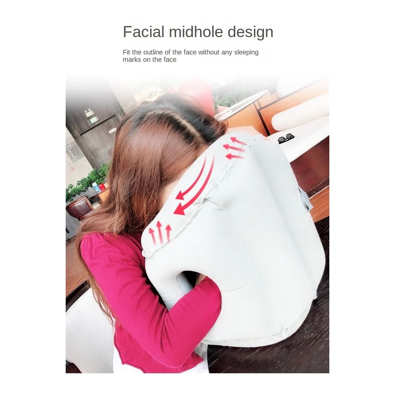 Inflatable Travel Pillow With Headrest And Chin Support 10