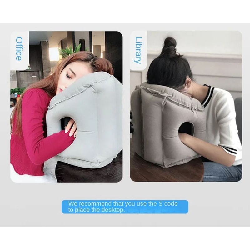 Inflatable Travel Pillow With Headrest And Chin Support 11