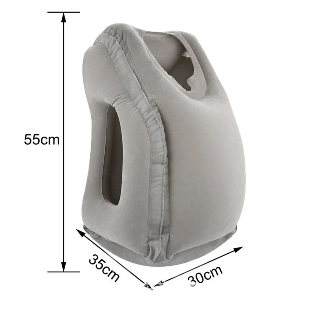 Inflatable Travel Pillow With Headrest And Chin Support 16