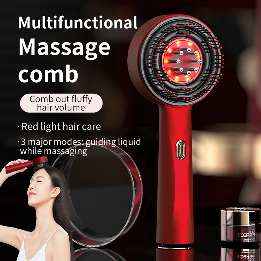 Electric Red Light Hair Massage Comb With Essence Oil Applicator 6