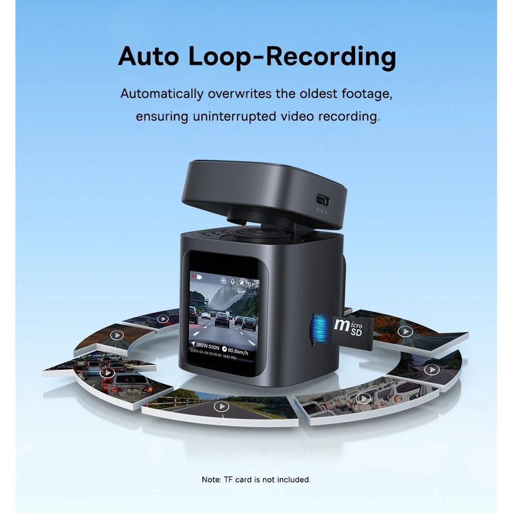 Baseus 3K Front Rear GPS Dash Cam With 24H Parking Support 14