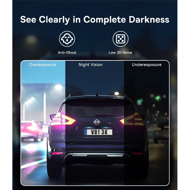 Baseus 3K Front Rear GPS Dash Cam With 24H Parking Support 7
