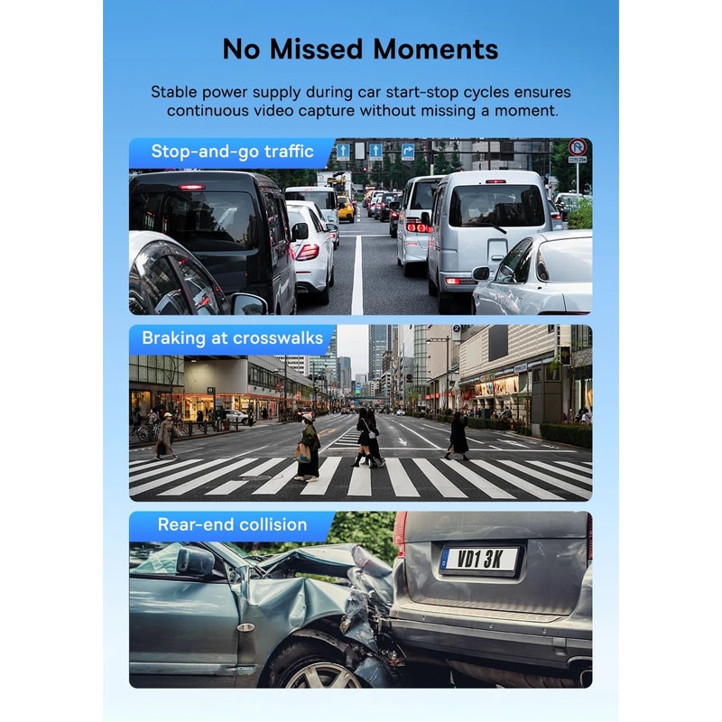 Baseus 3K Front Rear GPS Dash Cam With 24H Parking Support 10