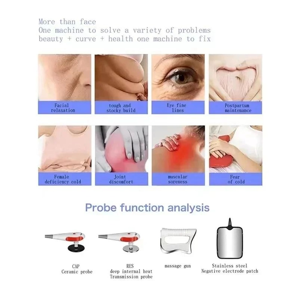 Portable 448 KHz RF Tecar Therapy Diathermy Machine For Body Slimming Pain Relief 6