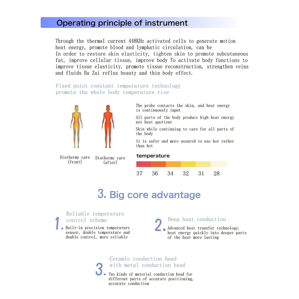 Portable 448 KHz RF Tecar Therapy Diathermy Machine For Body Slimming Pain Relief 10