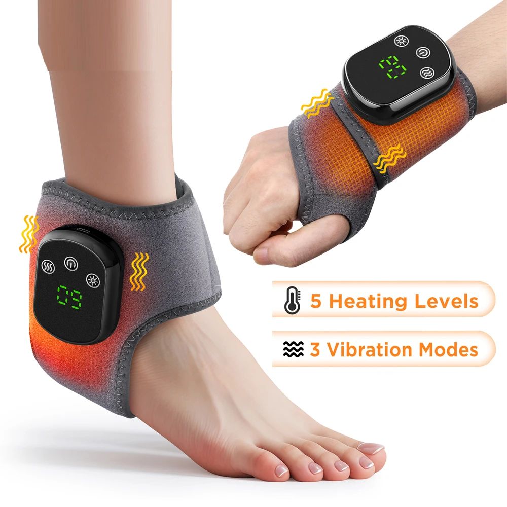 Electric Heated Wrist Hand Massager Brace With Adjustable Heat And Vibration 0