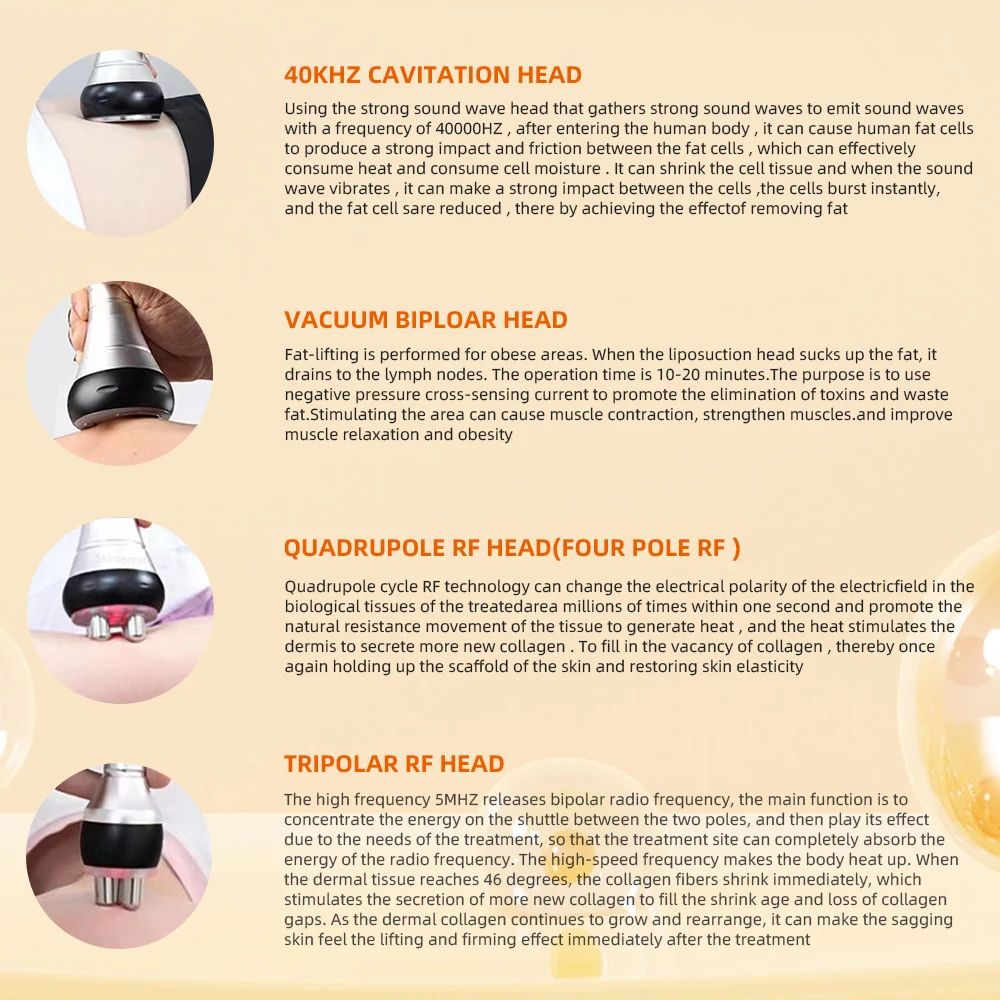 4in1 40K Cavitation Body Slimming Skin Tightening Machine 8