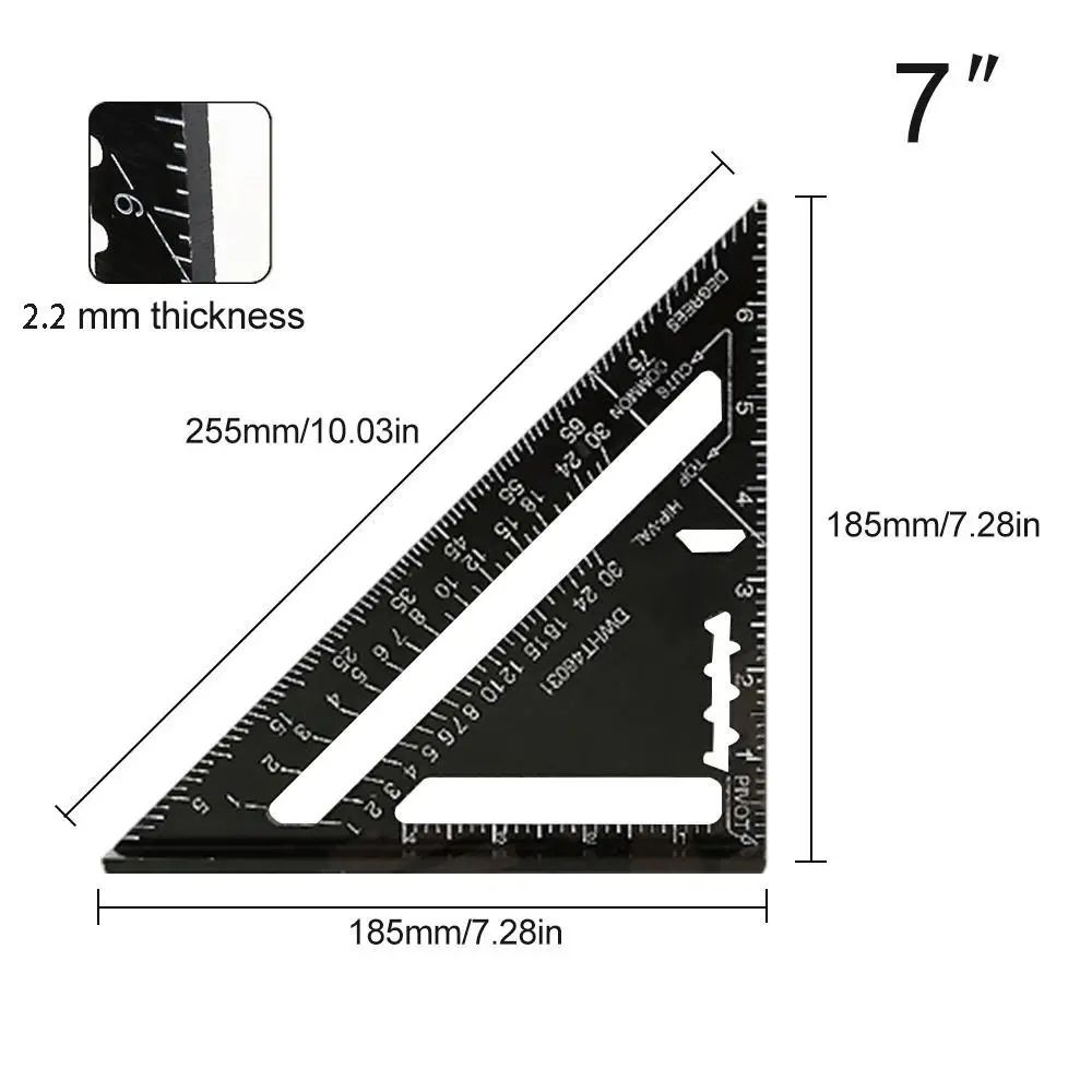 7 Inch Aluminium Alloy Triangle Ruler Speed Square 8