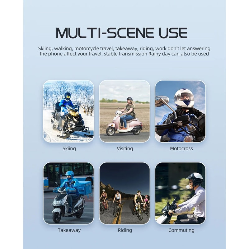 KEBIDUMEI BT 53 Motorcycle Helmet Intercom For 2 Riders 8