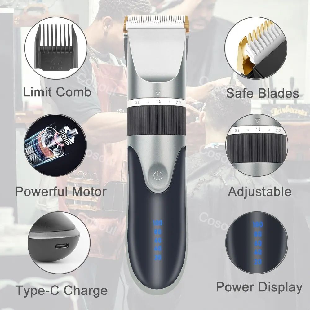 Professional Cordless Rechargeable Hair Clipper Trimmer 2