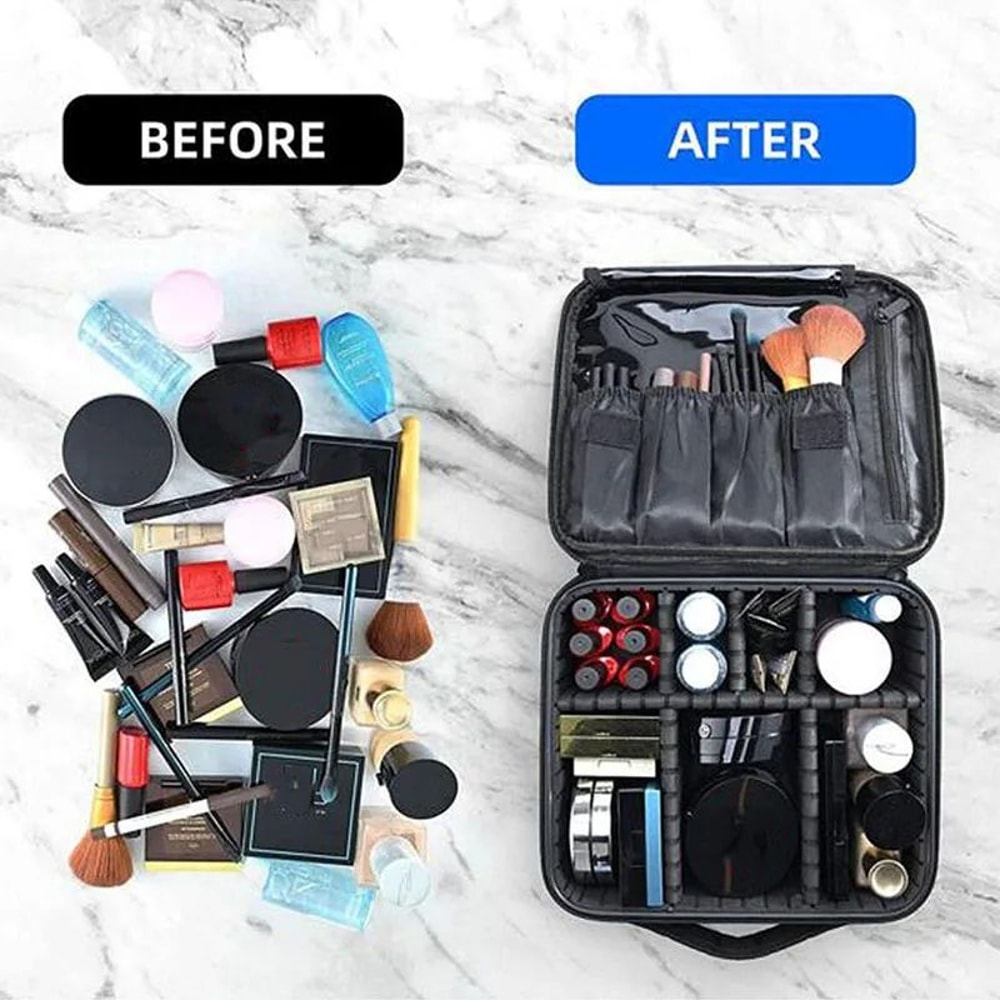 Large Waterproof Travel Makeup Bag With Brush Storage 4