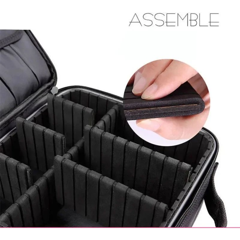 Large Waterproof Travel Makeup Bag With Brush Storage 6