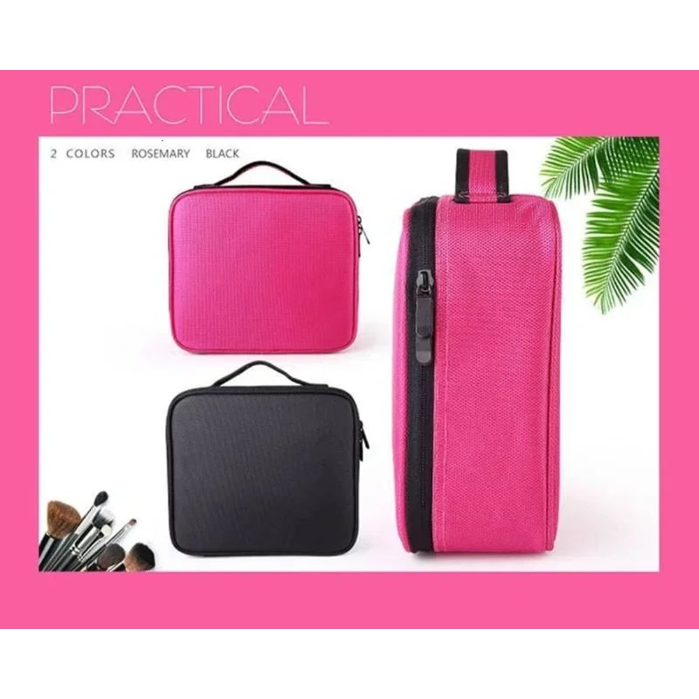 Large Waterproof Travel Makeup Bag With Brush Storage 8