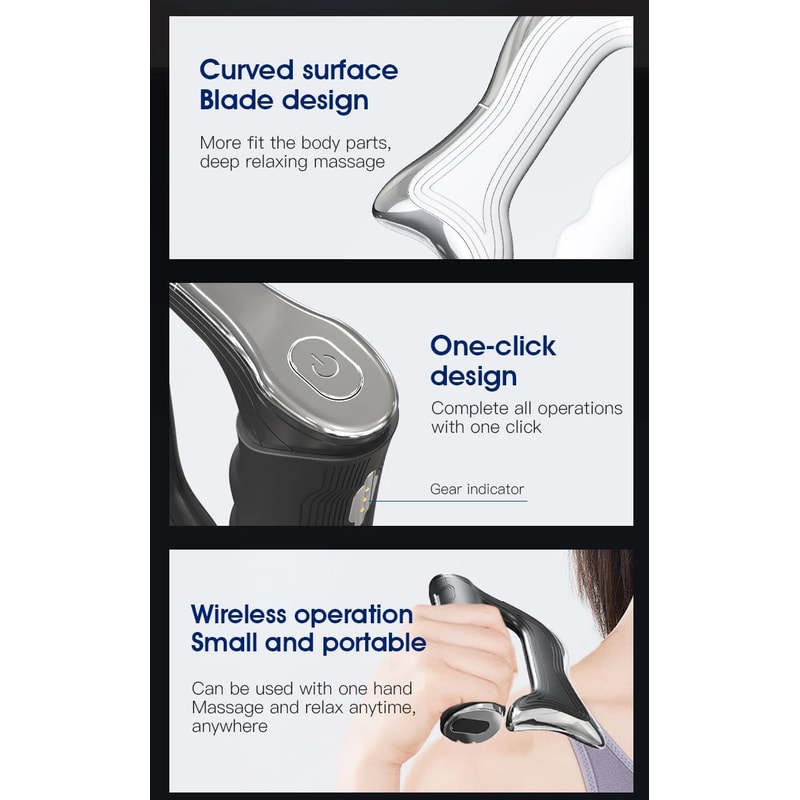 Electric Fascia Knife Vibration Body Massager Muscle Relaxation Tool 10