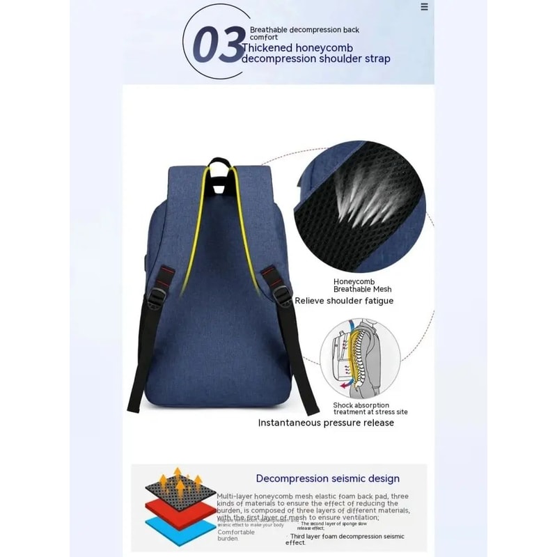 Large Capacity Travel College Backpack With Laptop Pocket 7